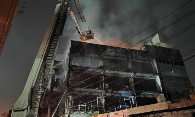 27 dead and several feared trapped in the massive fire that has engulfed a building in Mundka, Delhi; rescue operations are underway